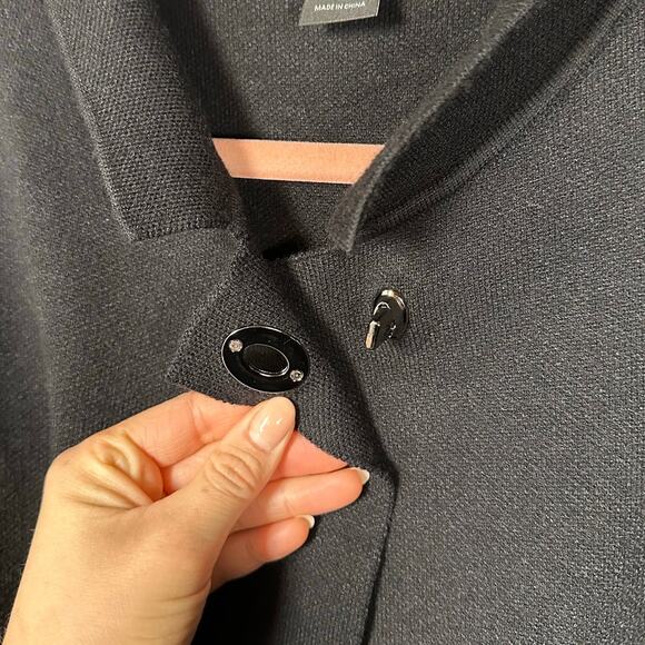 Tahari Black Knit Tie Waist Soft Jacket Women's Medium - Picture 6 of 6